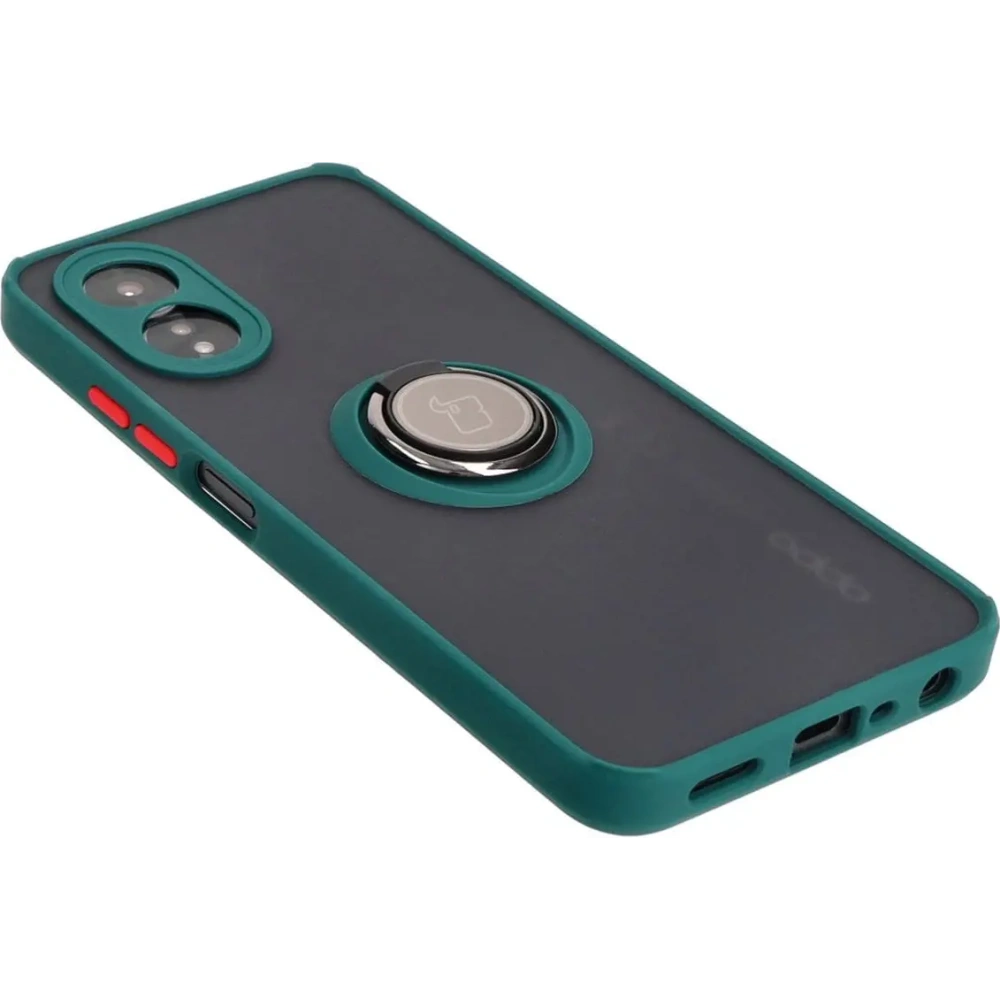 Hurtownia GSM - Etui s úchopem na prst Bizon Case Hybrid Ring pro Oppo A38 4G kouřové s tmavě zeleným rámečkem. - BIZ3837 - {ean13} - Hurt