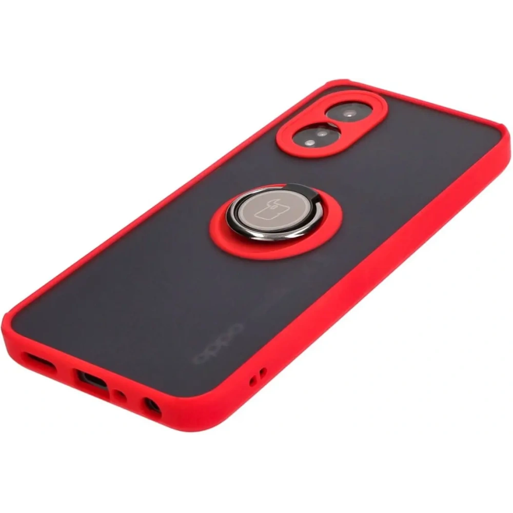 Hurtownia GSM - Etui z uchwytem na palec Bizon Case Hybrid Ring do Oppo A38 4G przydymione z czerwoną ramką - BIZ3838 - {ean13} - Hurt