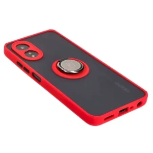 Hurtownia GSM - Pouzdro s úchytem na prst Bizon Case Hybrid Ring pro Oppo A38 4G kouřové s červeným rámečkem - BIZ3838 - {ean13} - Hurt