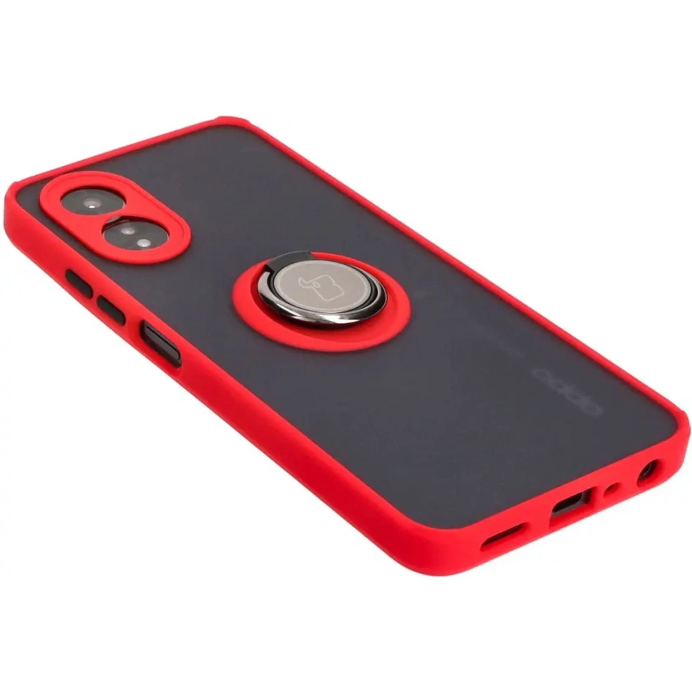 Hurtownia GSM - Pouzdro s úchytem na prst Bizon Case Hybrid Ring pro Oppo A38 4G kouřové s červeným rámečkem - BIZ3838 - {ean13} - Hurt