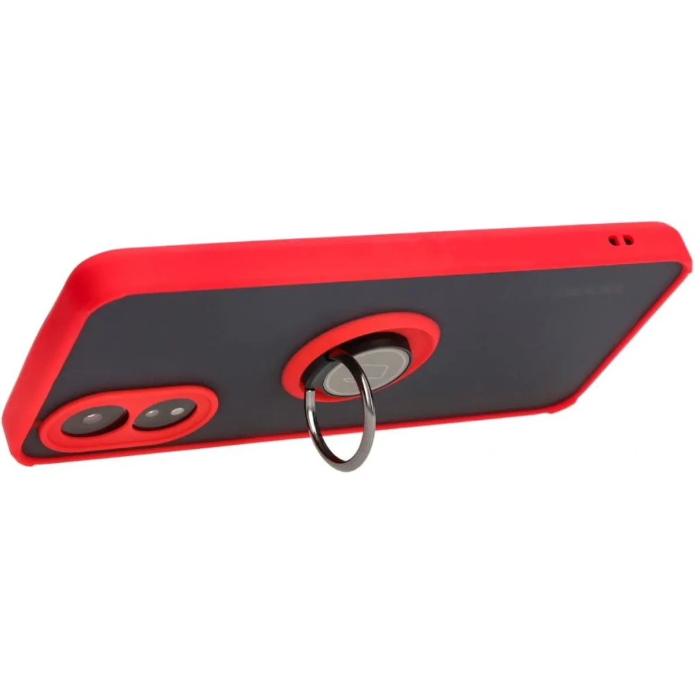 Hurtownia GSM - Pouzdro s úchytem na prst Bizon Case Hybrid Ring pro Oppo A38 4G kouřové s červeným rámečkem - BIZ3838 - {ean13} - Hurt