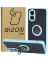 Bizon Caz Hibrid Ring Oppo A38 4G fumuriu cu o ramă bleu deschis