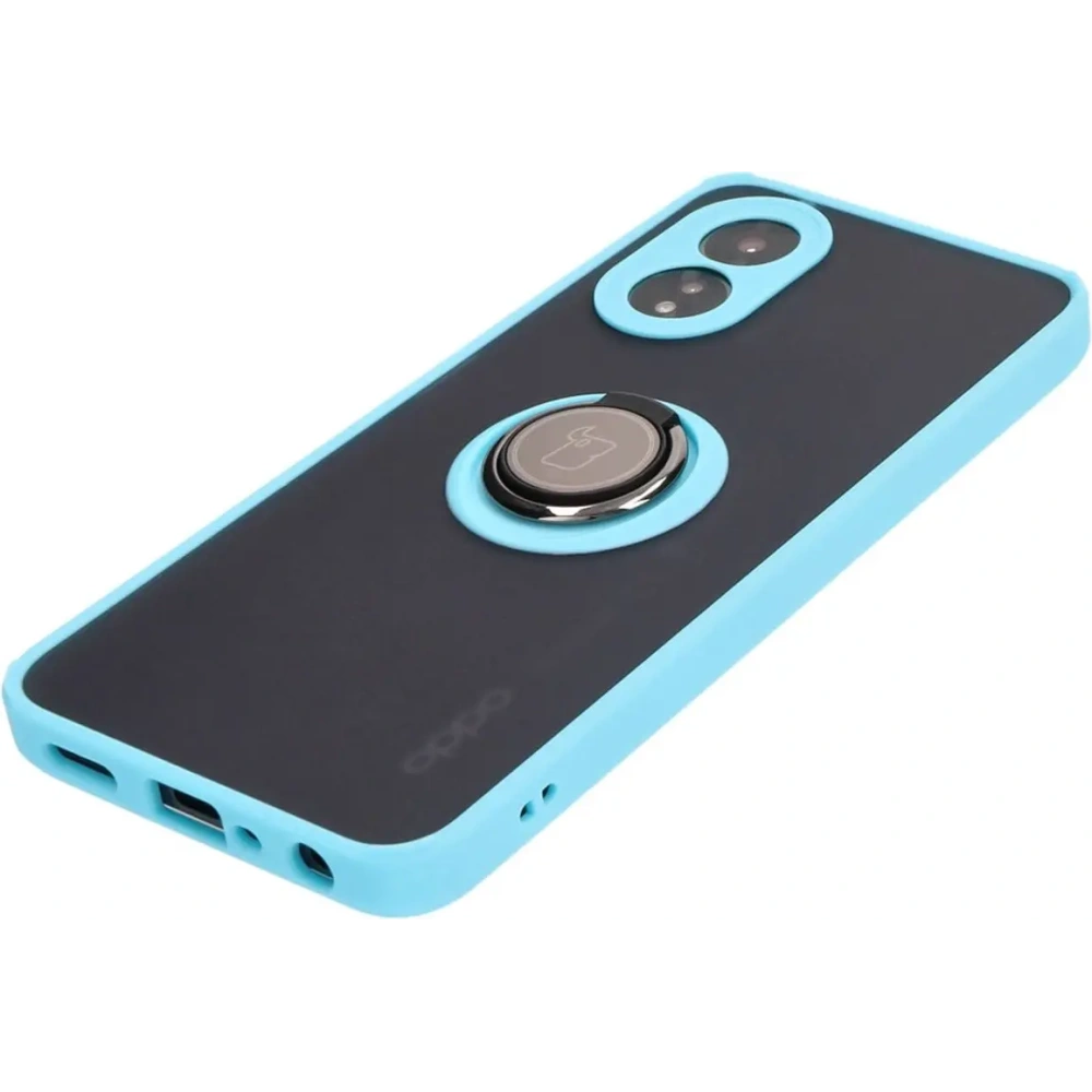 Hurtownia GSM - Etui s úchopem na prst Bizon Case Hybrid Ring pro Oppo A38 4G kouřové s světle modrým rámem - BIZ3839 - {ean13} - Hurt