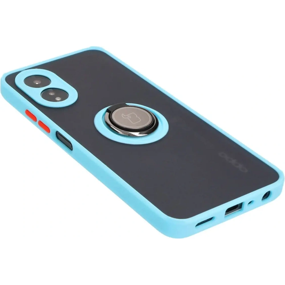 Hurtownia GSM - Bizon Caz Hibrid Ring Oppo A38 4G fumuriu cu o ramă bleu deschis - BIZ3839 - {ean13} - Hurt