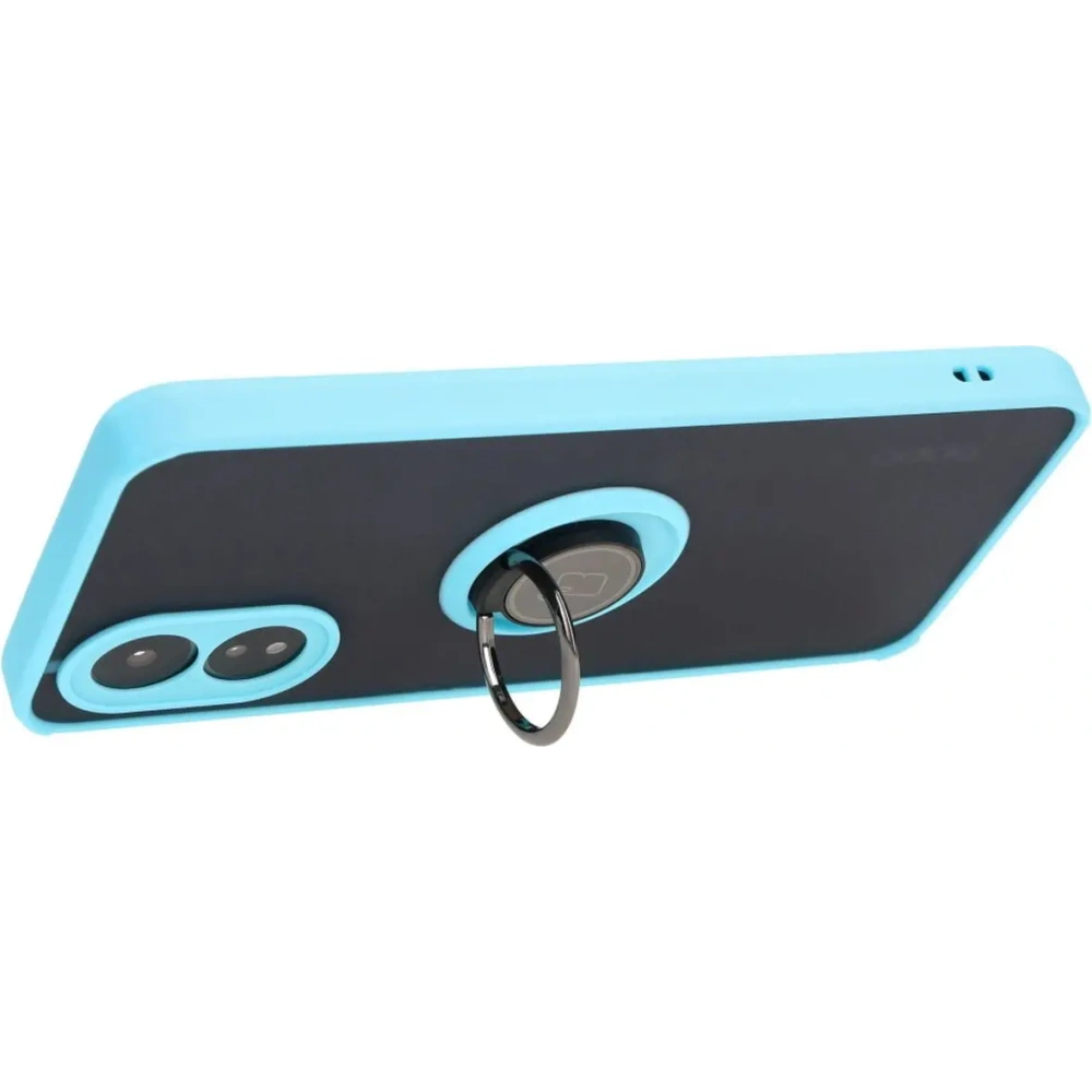 Hurtownia GSM - Bizon Caz Hibrid Ring Oppo A38 4G fumuriu cu o ramă bleu deschis - BIZ3839 - {ean13} - Hurt