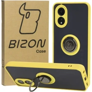 Hurtownia GSM - Pouzdro s úchopem na prst Bizon Case Hybrid Ring pro Oppo A38 4G kouřové s žlutým rámečkem - BIZ3840 - {ean13} - Hurt