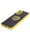 Hurtownia GSM - Caz Bizon Hybrid Ring Oppo A38 4G fumuriu cu un cadru galben - BIZ3840 - {ean13} - Hurt