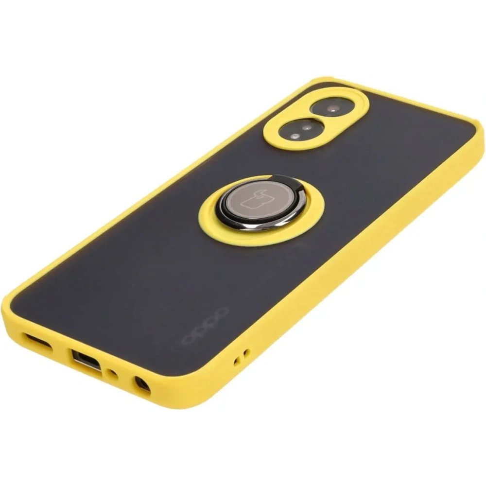 Hurtownia GSM - Caz Bizon Hybrid Ring Oppo A38 4G fumuriu cu un cadru galben - BIZ3840 - {ean13} - Hurt