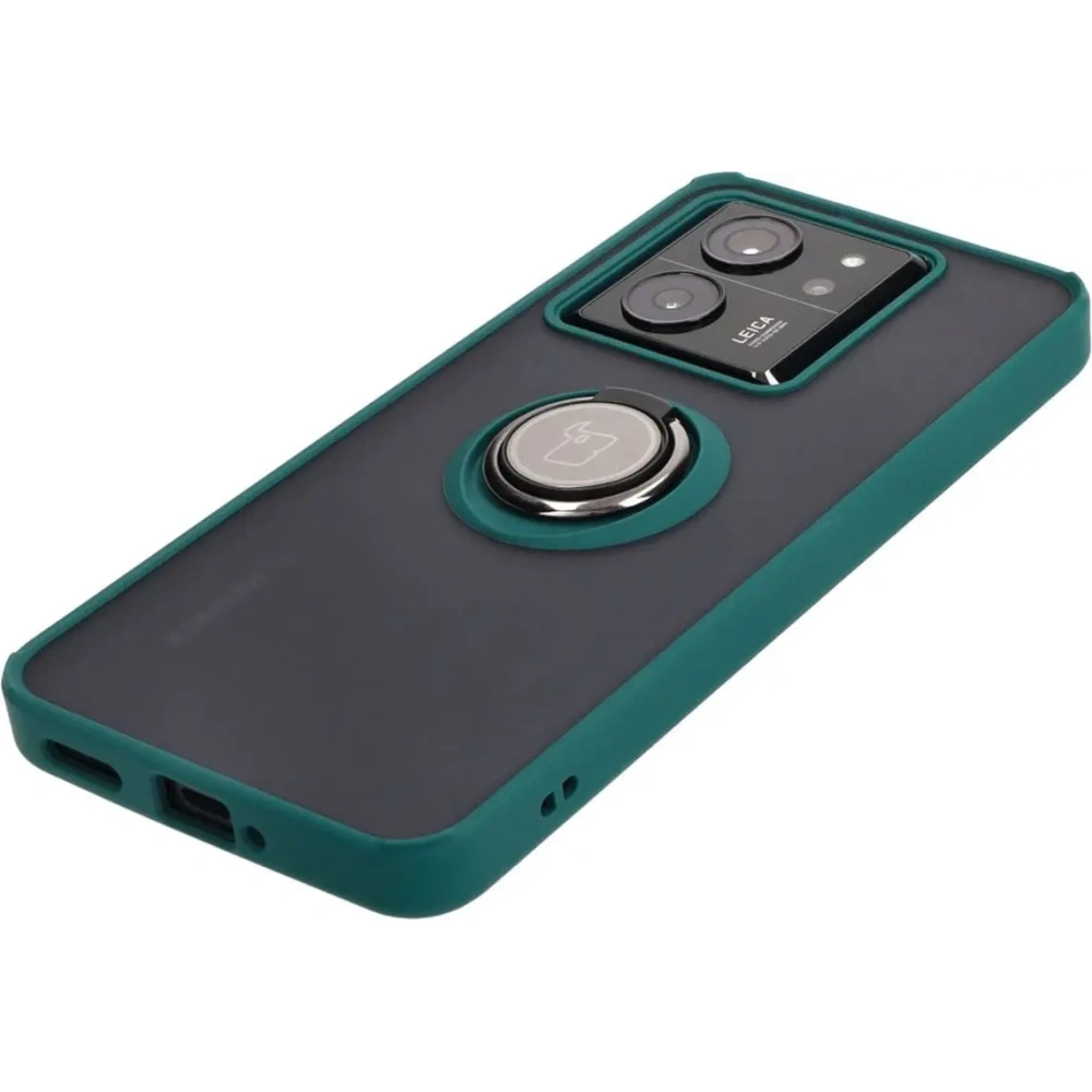 Wholesale Bizon Case Hybrid Ring Xiaomi 13T Pro / 13T smoky with a dark green frame - BIZ3855 - {ean13} - Hurt