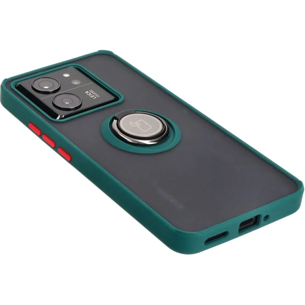 Wholesale Bizon Case Hybrid Ring Xiaomi 13T Pro / 13T smoky with a dark green frame - BIZ3855 - {ean13} - Hurt