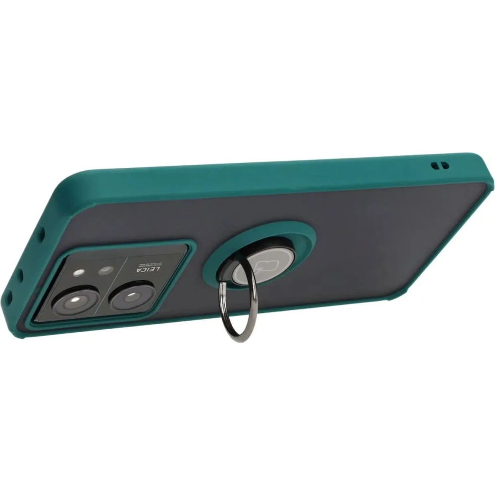 Wholesale Bizon Case Hybrid Ring Xiaomi 13T Pro / 13T smoky with a dark green frame - BIZ3855 - {ean13} - Hurt