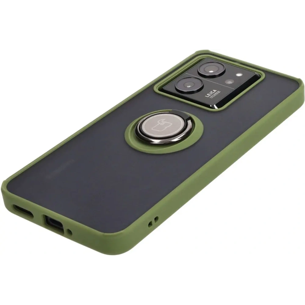 Hurtownia GSM - Bizon Case Hybrid Ring Xiaomi 13T Pro / 13T fumuriu cu un cadru verde - BIZ3856 - {ean13} - Hurt