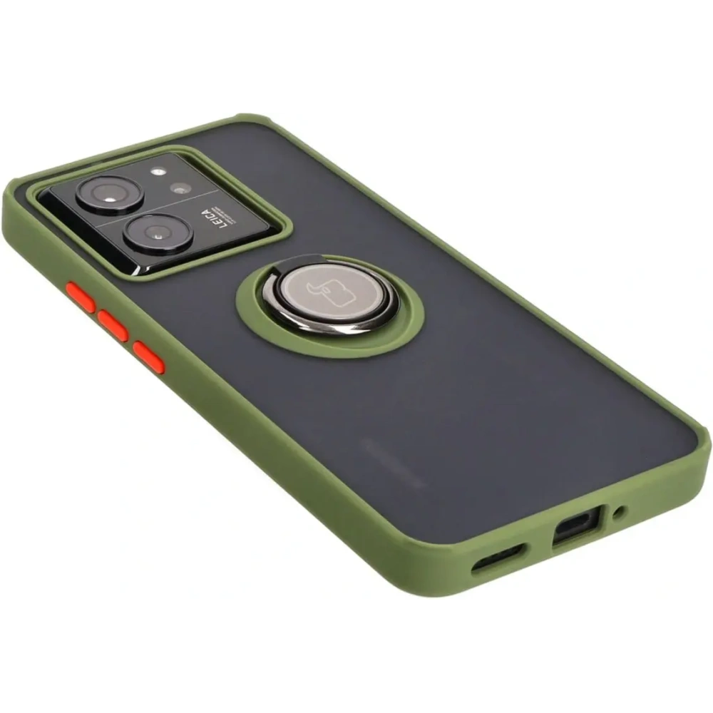 Hurtownia GSM - Bizon Case Hybrid Ring Xiaomi 13T Pro / 13T fumuriu cu un cadru verde - BIZ3856 - {ean13} - Hurt