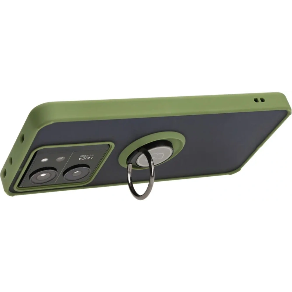 Hurtownia GSM - Bizon Case Hybrid Ring Xiaomi 13T Pro / 13T fumuriu cu un cadru verde - BIZ3856 - {ean13} - Hurt
