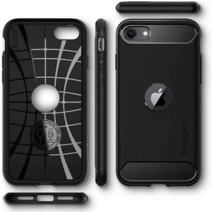 Etui Spigen Rugged Armor Apple iPhone SE 2022/SE 2020 Black