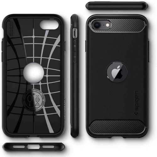 Etui Spigen Rugged Armor Apple iPhone SE 2022/SE 2020 Black