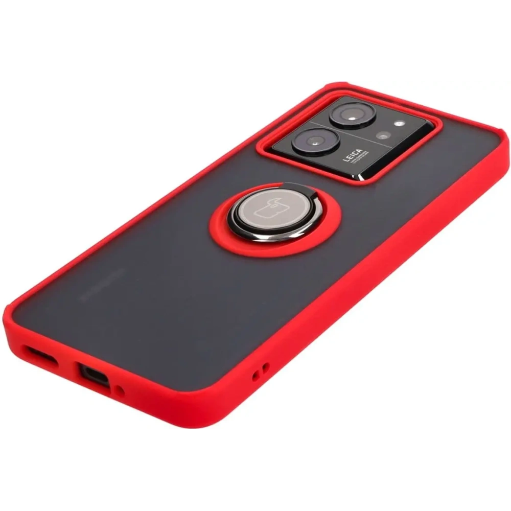 Hurtownia GSM - Bizon Case Hybrid Gyűrű Xiaomi 13T Pro / 13T füstös piros kerettel - BIZ3857 - {ean13} - Hurt