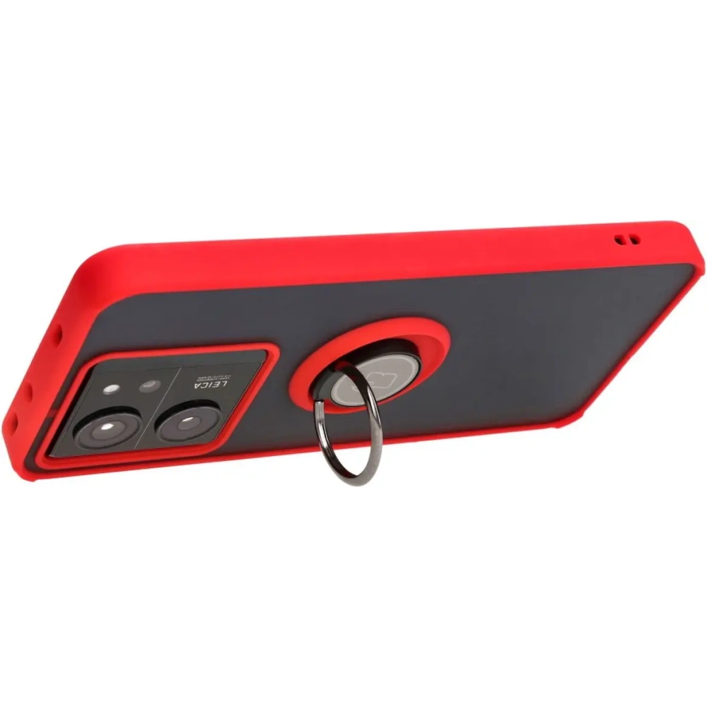 Hurtownia GSM - Bizon Case Hybrid Gyűrű Xiaomi 13T Pro / 13T füstös piros kerettel - BIZ3857 - {ean13} - Hurt