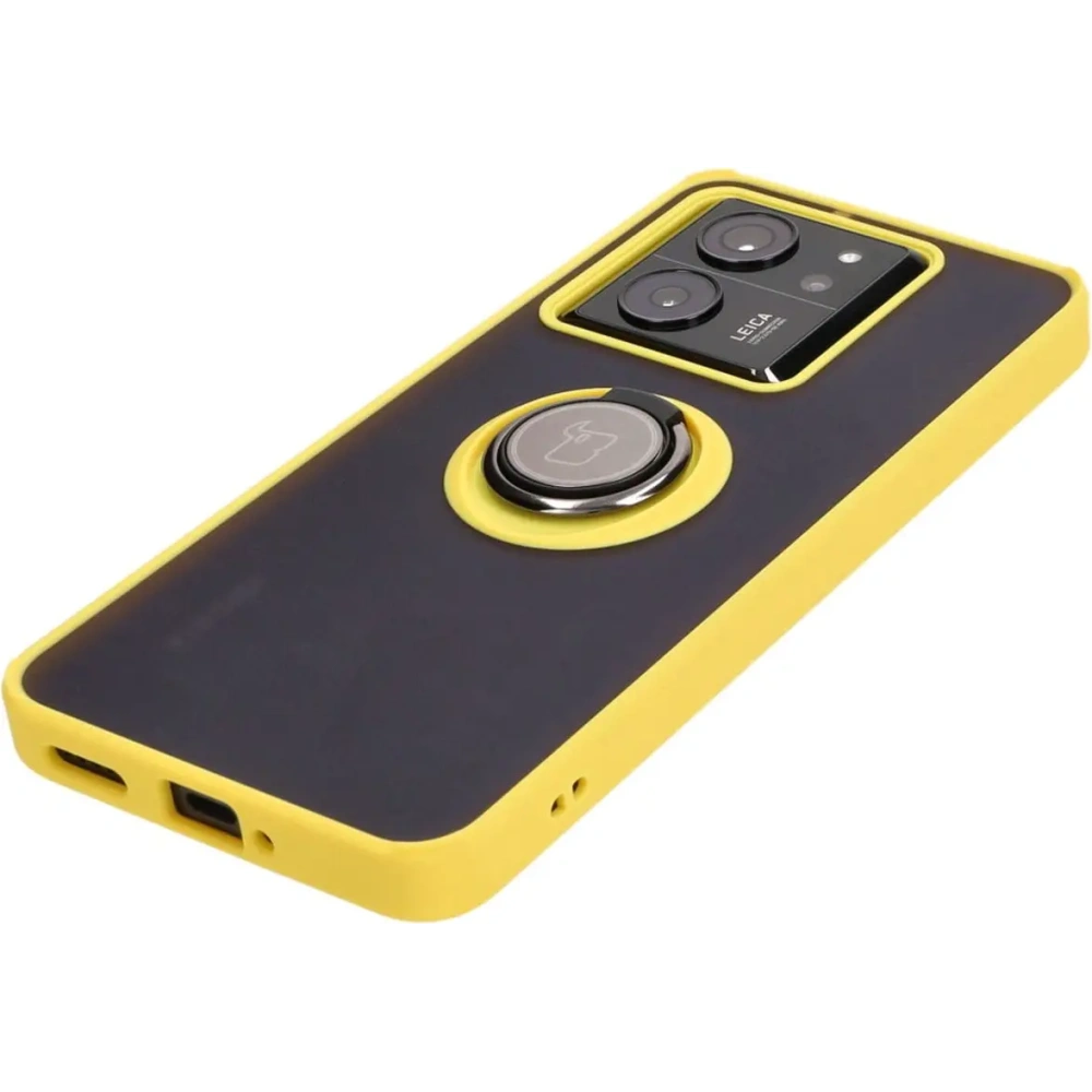 Hurtownia GSM - Bizon Case Hybrid Ring Xiaomi 13T Pro / 13T fumuriu cu un cadru galben - BIZ3858 - {ean13} - Hurt