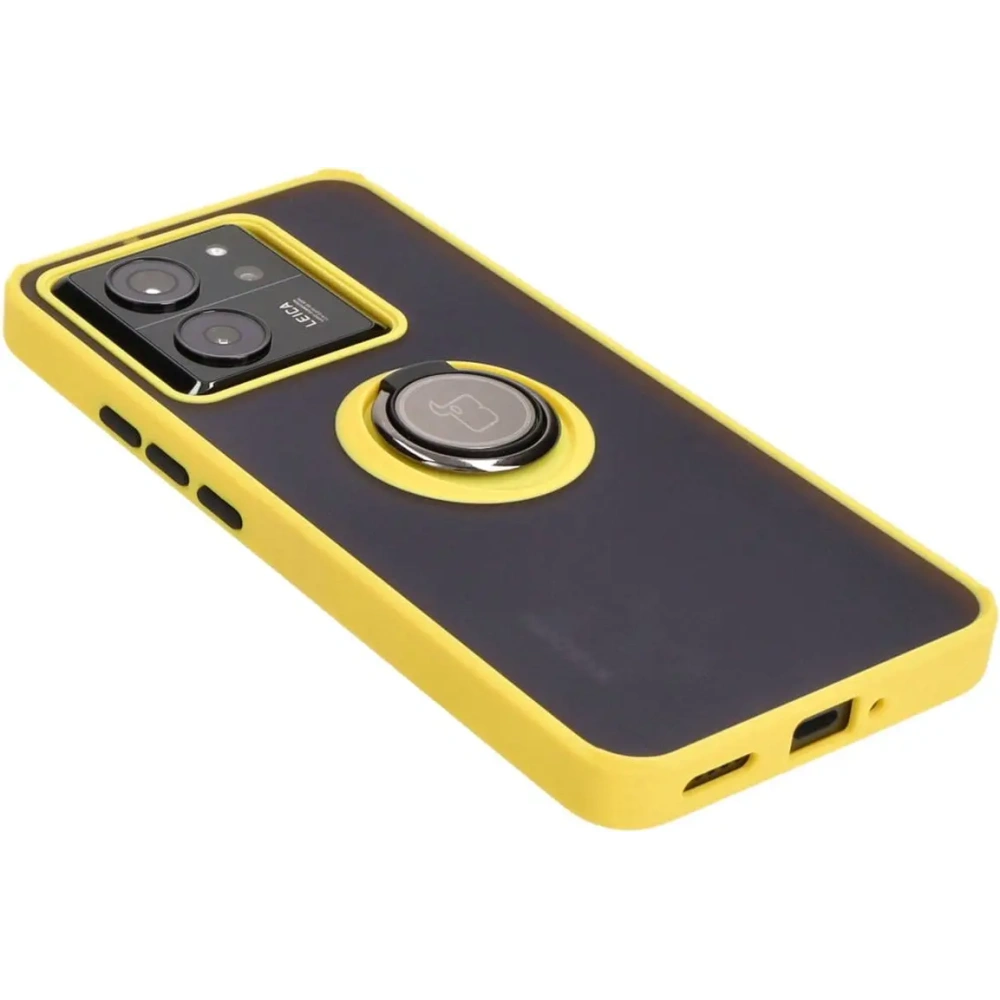 Hurtownia GSM - Bizon Case Hybrid Ring Xiaomi 13T Pro / 13T fumuriu cu un cadru galben - BIZ3858 - {ean13} - Hurt