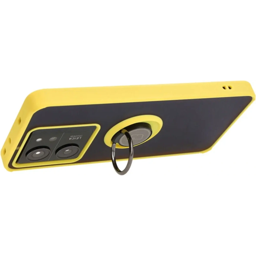 Hurtownia GSM - Bizon Case Hybrid Ring Xiaomi 13T Pro / 13T fumuriu cu un cadru galben - BIZ3858 - {ean13} - Hurt
