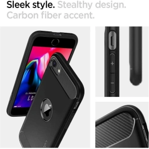 Etui Spigen Rugged Armor Apple iPhone SE 2022/SE 2020 Black