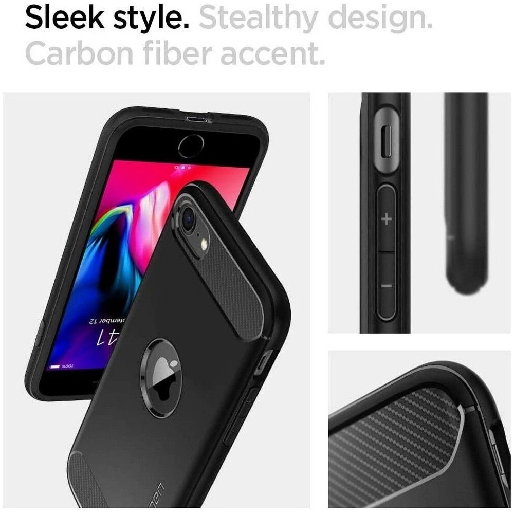 Hurtownia GSM - Etui Spigen Rugged Armor Apple iPhone SE 2022/SE 2020 Black - SPN1074BLK - {ean13} - Hurt