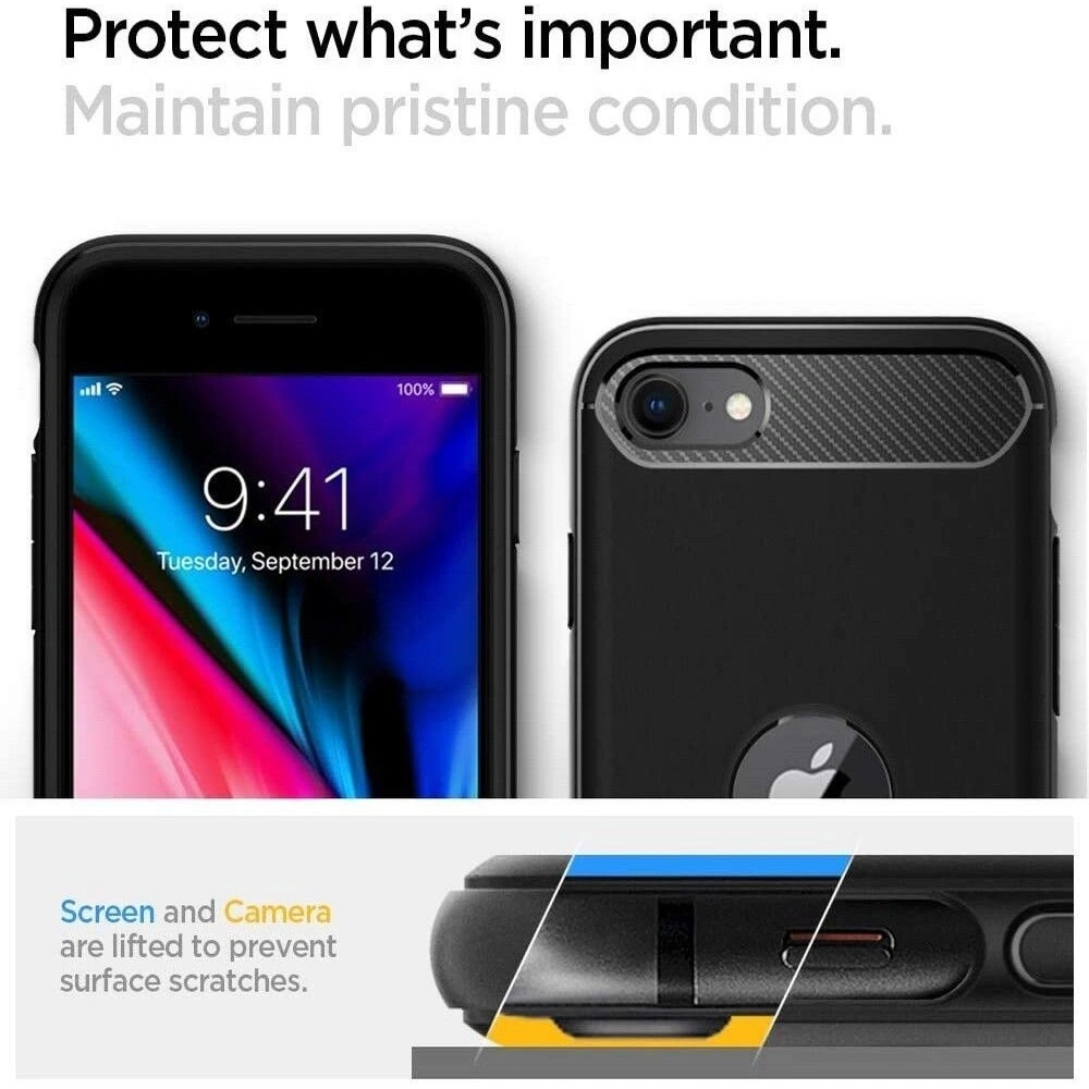 Hurtownia GSM - Etui Spigen Rugged Armor Apple iPhone SE 2022/SE 2020 Black - SPN1074BLK - {ean13} - Hurt