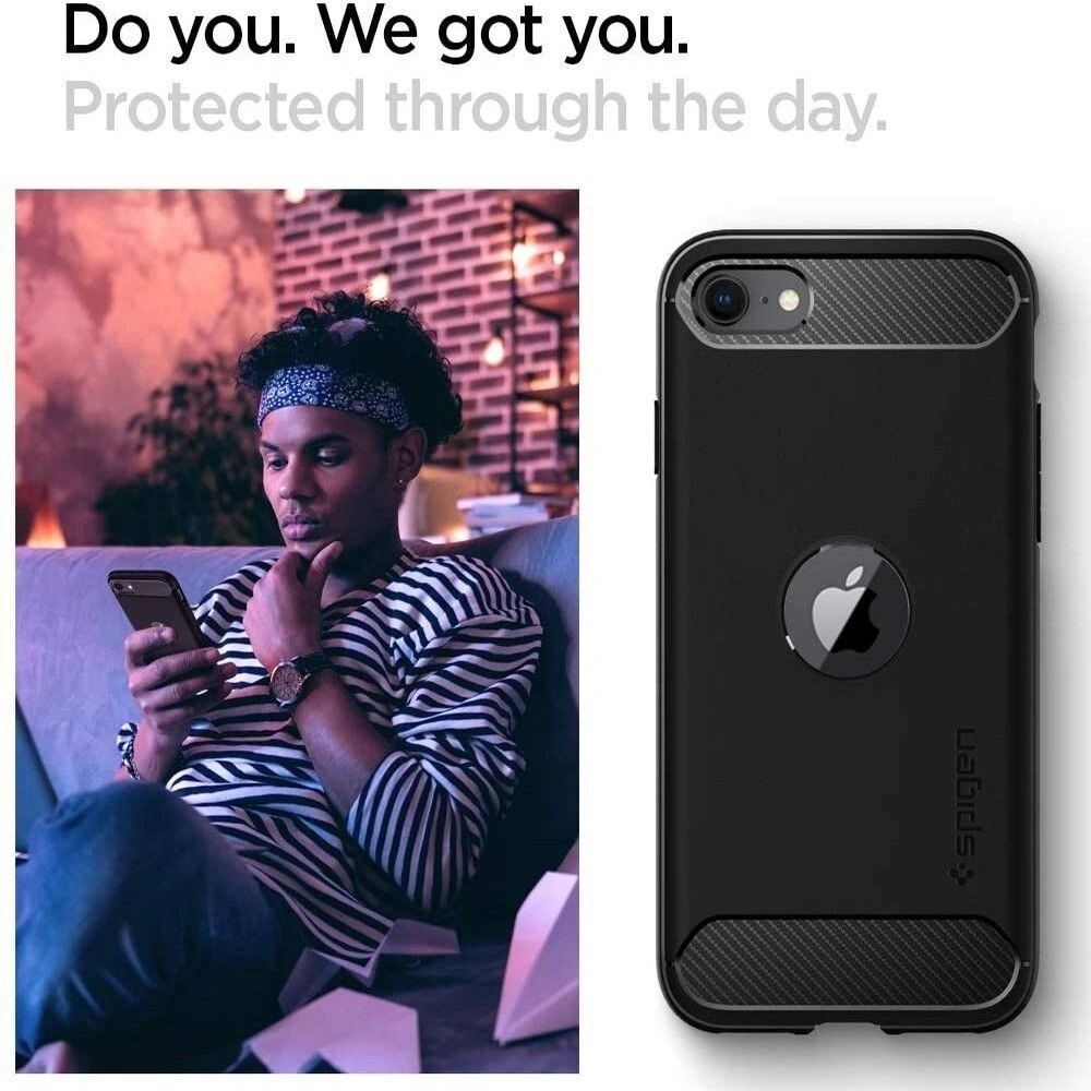 Hurtownia GSM - Etui Spigen Rugged Armor Apple iPhone SE 2022/SE 2020 Schwarz - SPN1074BLK - {ean13} - Hurt