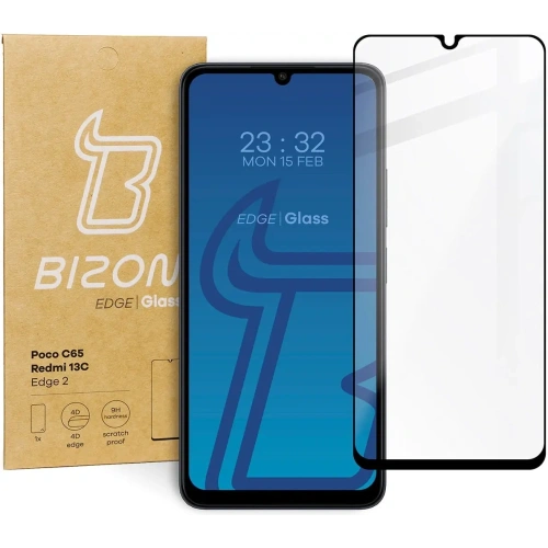 Szkło hartowane Bizon Glass Edge 2 do Redmi 13C/13C 5G/Poco C65