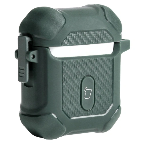Etui Bizon Case Headphone Armor do Apple Airpods 1/2 ciemnozielone