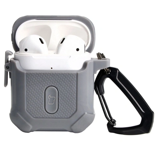 Etui Bizon Case Headphone Armor do Apple Airpods 1/2 szare