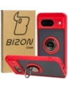 Bizon Case Hybrid Ring Google Pixel 8 smoky with a red frame