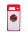 Wholesale Bizon Case Hybrid Ring Google Pixel 8 smoky with a red frame - BIZ3890 - {ean13} - Hurt
