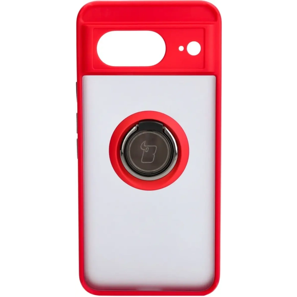 Wholesale Bizon Case Hybrid Ring Google Pixel 8 smoky with a red frame - BIZ3890 - {ean13} - Hurt