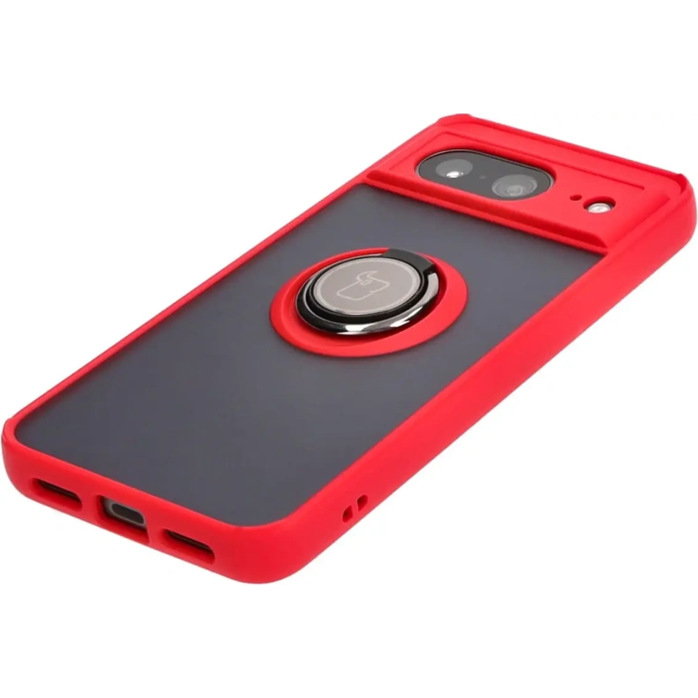 Wholesale Bizon Case Hybrid Ring Google Pixel 8 smoky with a red frame - BIZ3890 - {ean13} - Hurt