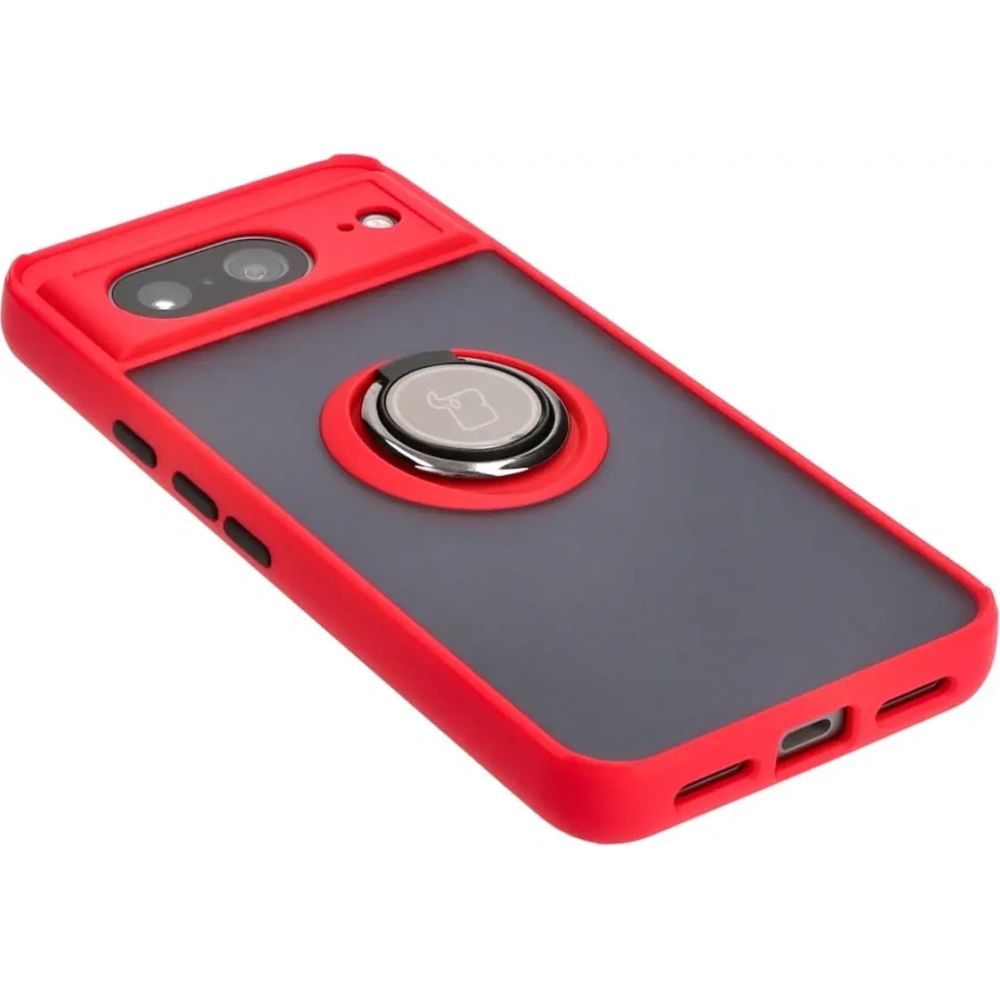 Wholesale Bizon Case Hybrid Ring Google Pixel 8 smoky with a red frame - BIZ3890 - {ean13} - Hurt