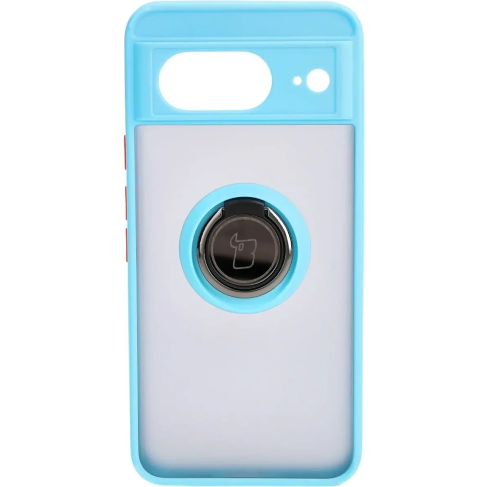 Hurtownia GSM - Etui s úchytem na palec Bizon Case Hybrid Ring pro Google Pixel 8 kouřové s jasně modrým rámečkem - BIZ3891 - {ean13} - Hurt