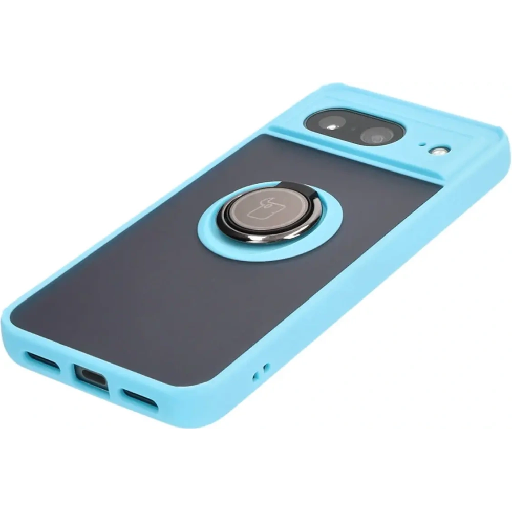 Hurtownia GSM - Bizon Case Hybrid Ring Google Pixel 8 füstös színben, világoskék kerettel - BIZ3891 - {ean13} - Hurt