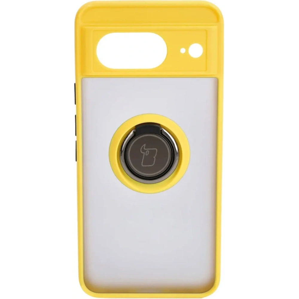 Wholesale Bizon Case Hybrid Ring Google Pixel 8 smoky with a yellow frame - BIZ3892 - {ean13} - Hurt