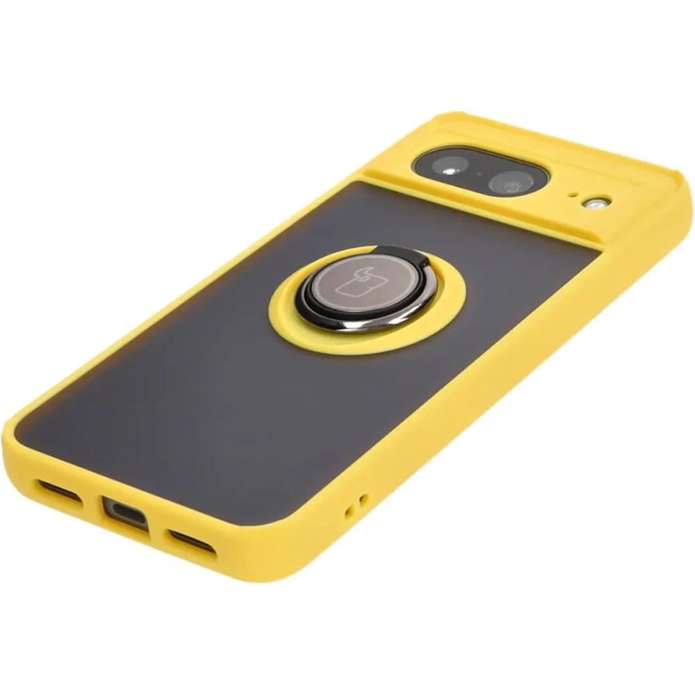 Wholesale Bizon Case Hybrid Ring Google Pixel 8 smoky with a yellow frame - BIZ3892 - {ean13} - Hurt
