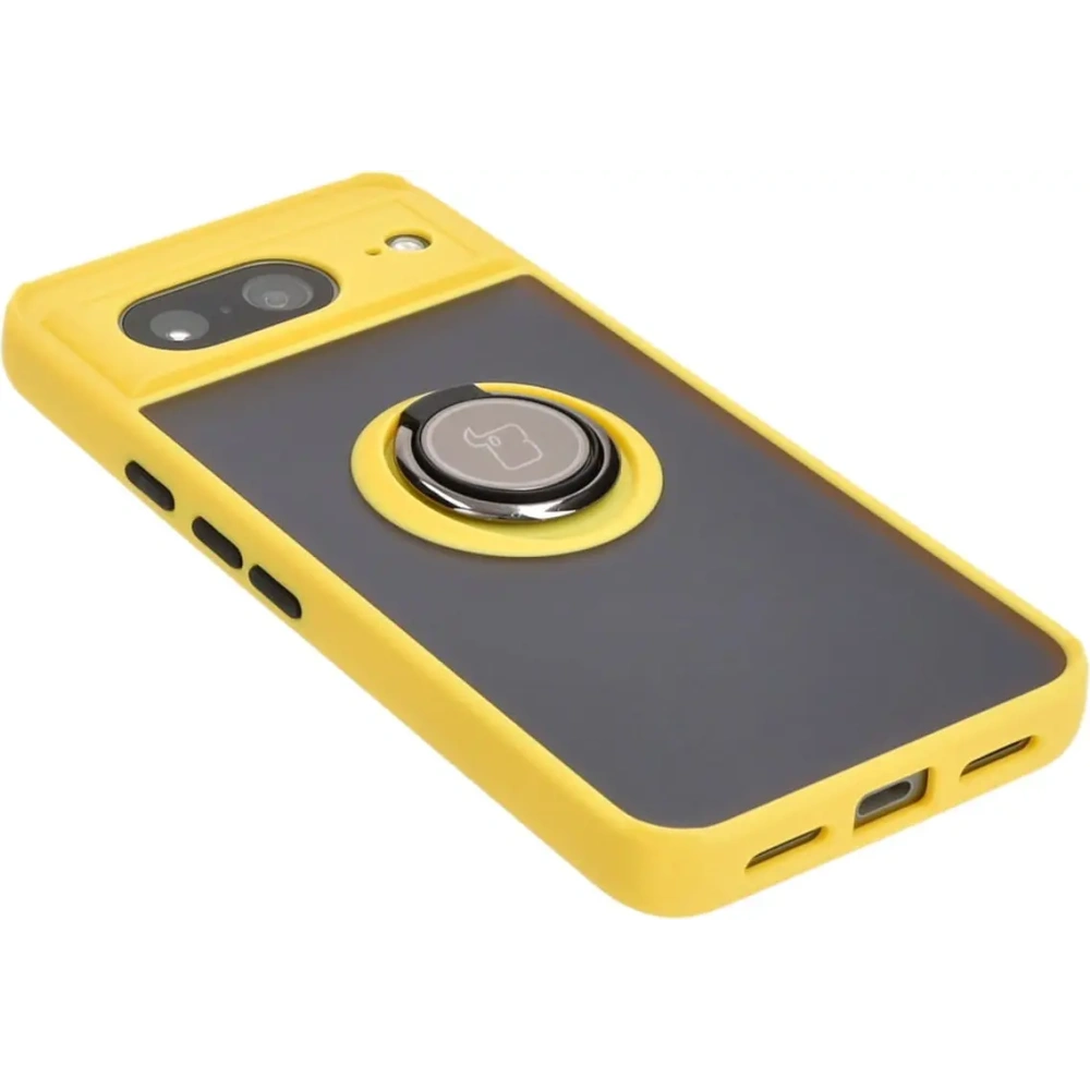 Wholesale Bizon Case Hybrid Ring Google Pixel 8 smoky with a yellow frame - BIZ3892 - {ean13} - Hurt