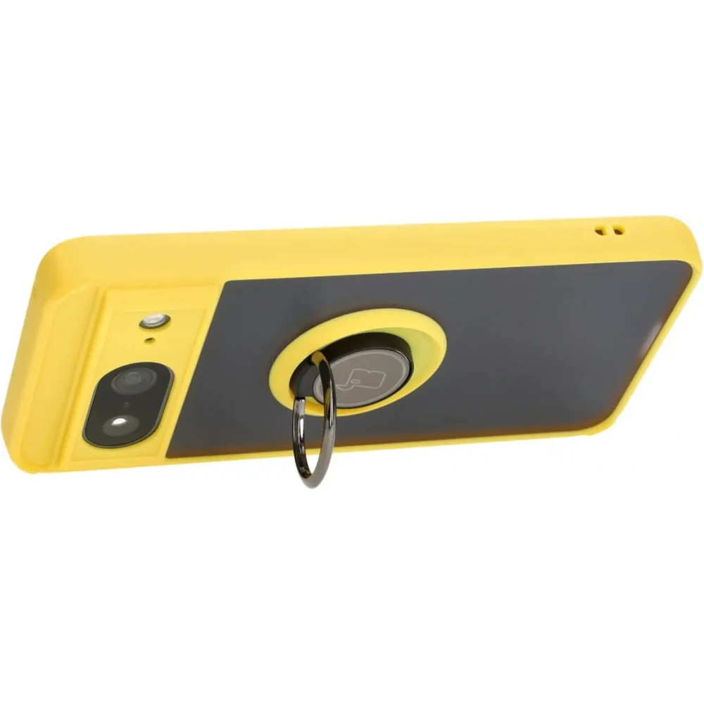Wholesale Bizon Case Hybrid Ring Google Pixel 8 smoky with a yellow frame - BIZ3892 - {ean13} - Hurt