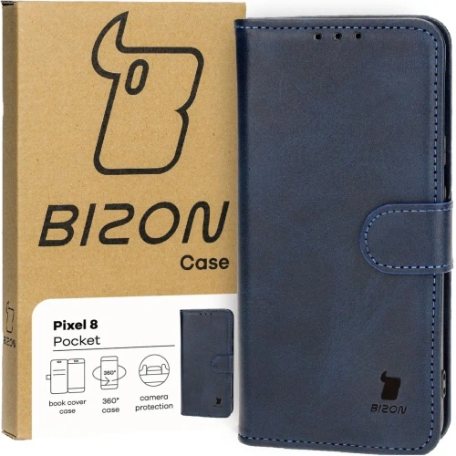 Etui z klapką Bizon Case Pocket do Google Pixel 8 granatowe