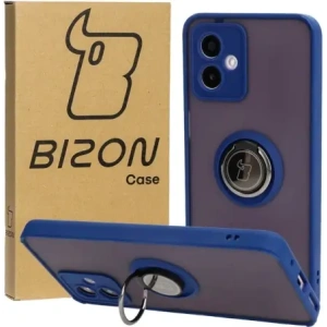 Hurtownia GSM - Bizon Case Hybrid Ring Motorola Moto G14 füstös színben, tengerészkék kerettel - BIZ3902 - {ean13} - Hurt