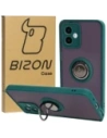 Bizon Case Hybrid Ring Motorola Moto G14 füstös színben, sötétzöld kerettel