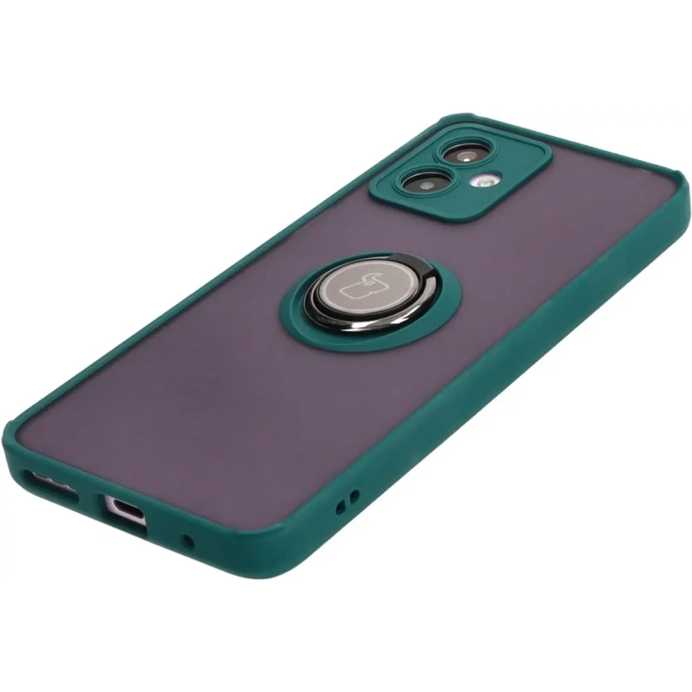 Hurtownia GSM - Etui s úchytem na prst Bizon Case Hybrid Ring pro Motorola Moto G14 kouřové s tmavě zeleným rámečkem - BIZ3903 - {ean13} - Hurt