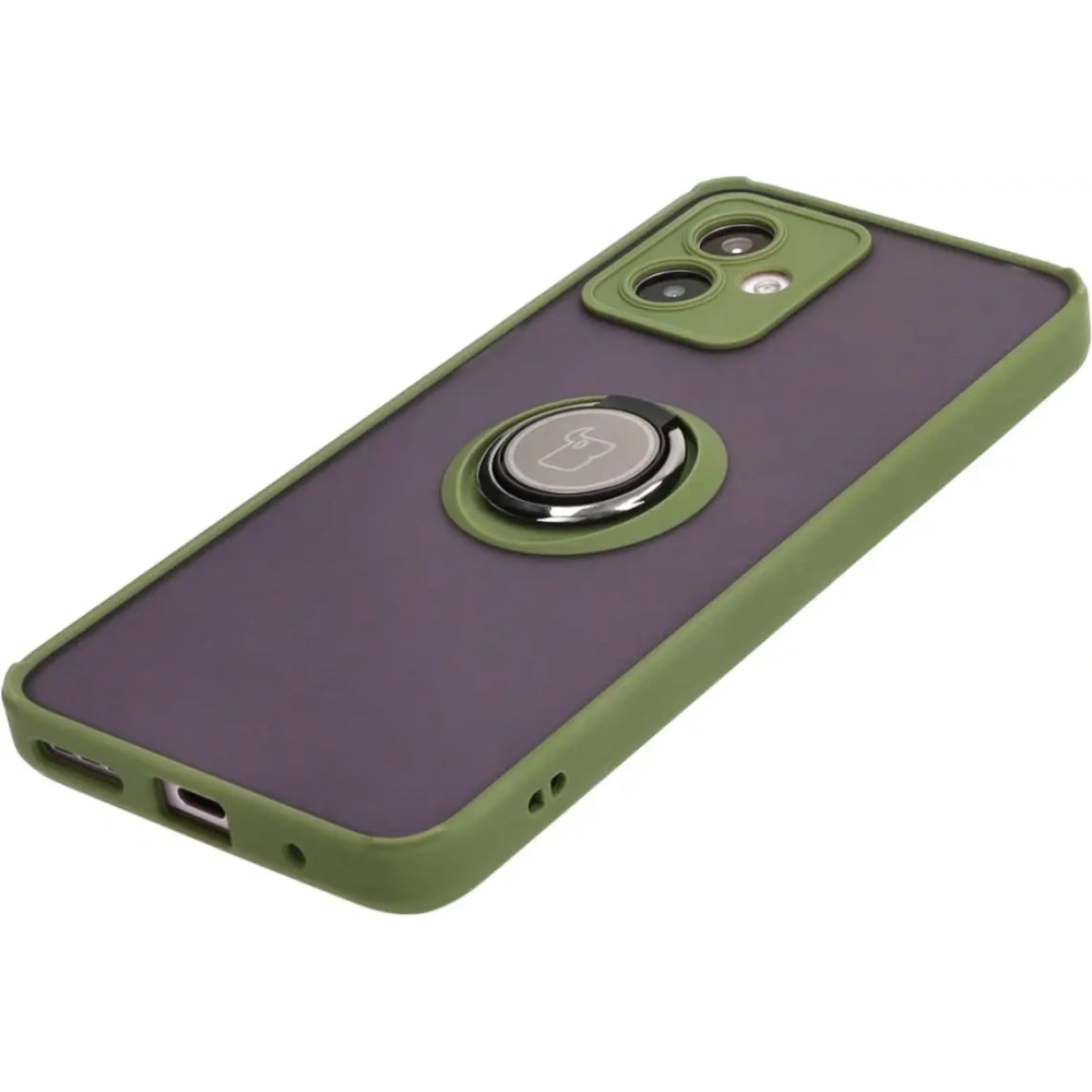 Wholesale Bizon Case Hybrid Ring Motorola Moto G14 smoky with a green frame - BIZ3904 - {ean13} - Hurt