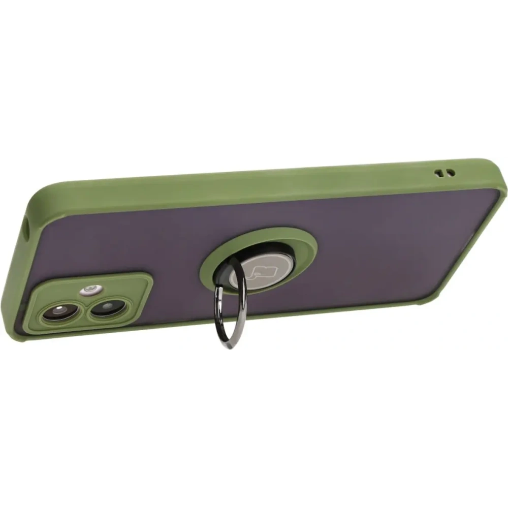 Hurtownia GSM - Bizon Case Hybrid Ring Motorola Moto G14 füstös színű, zöld kerettel - BIZ3904 - {ean13} - Hurt