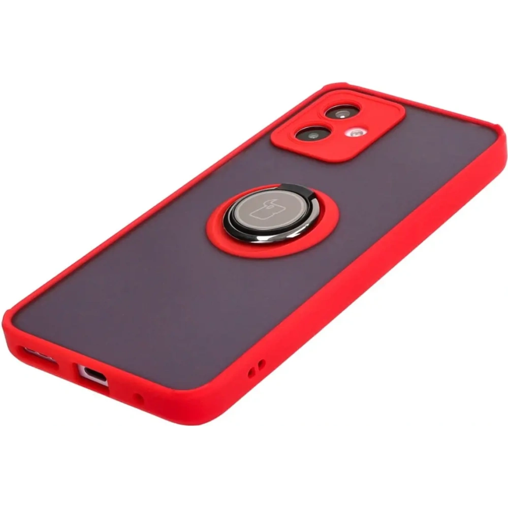 Hurtownia GSM - Bizon Case Hybrid Ring Motorola Moto G14 rauchig mit einem roten Rahmen - BIZ3905 - {ean13} - Hurt